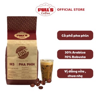 Cà phê blend m3 pha phin từ pulls coffee, 100% cafe nguyên chất, chuẩn gu cafe việt - gói 500g tặng muỗng đong