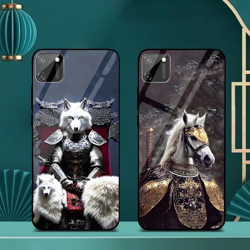 Ốp Lưng REALME C11 ,C11 2021 Mặt lưng kính cao cấp, thiết kế độc quyền 12 con giáp chiến binh