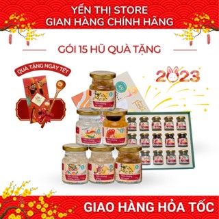 Quà Tết Yến Thị-Gói quà 15 hũ xuân Quý Mão,hũ 70ml,30% yến