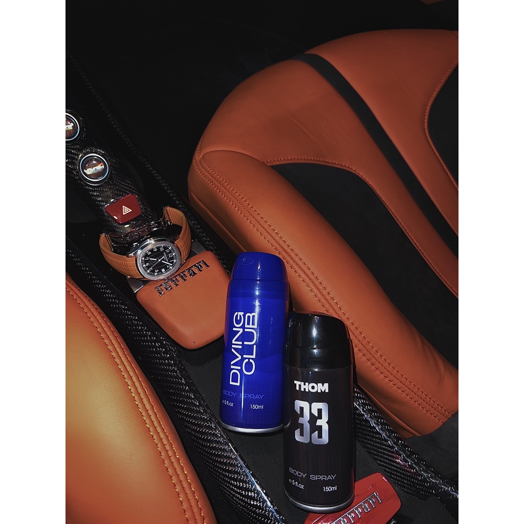 Combo xịt khử mùi toàn thân hương nước hoa THOM Diving Club - 150 ml & THOM 33 - 150 m