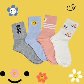 Tất LETAS Unisex viền nhiều màu kết hợp hàng dệt kim công ty