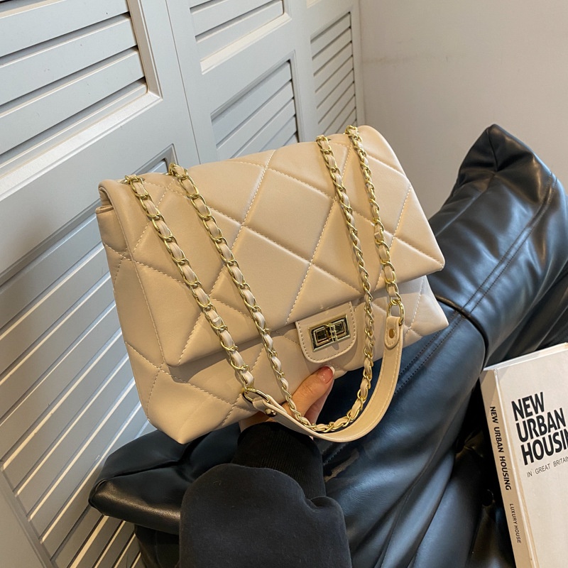 Túi Xách Đeo Vai Hình Vuông Cỡ Nhỏ Phối Dây Đeo Sợi Xích Thời Trang Thu Đông 2022 Cho Nữ