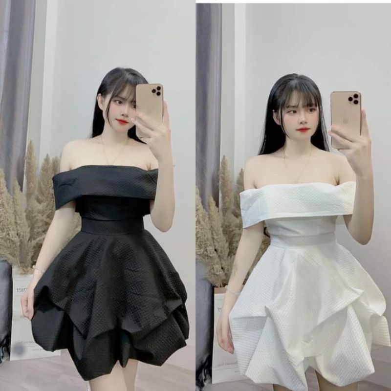 đầm gấm trắng,đen