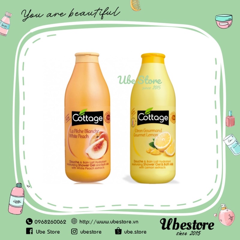 SỮA TẮM HƯƠNG NƯỚC HOA COTTAGE MOISTURIZING SHOWER GEL & BATH MILK 750ML
