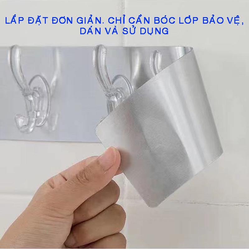 Dàn 6 Móc dính chịu lực cao, tiện lợi dùng cho nhà tắm, nhà bếp.
