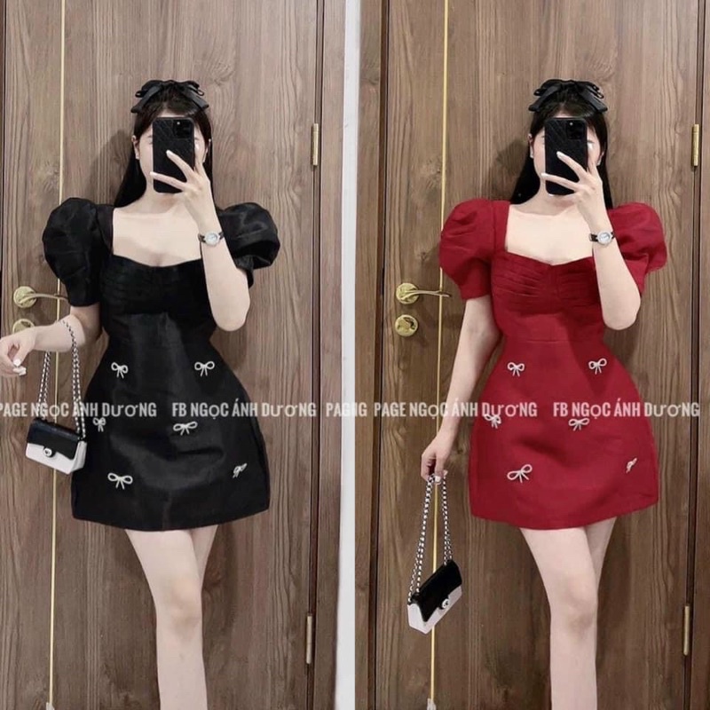 🧧 ĐẦM TAFTA PHỐI NƠ NHÚNG NGỰC 60-90kg 🧧 BIGSIZE RIN HEO