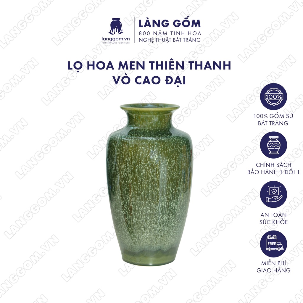Bình hoa, lọ hoa Gốm sứ Bát Tràng cao cấp men hỏa biến vò cao đại dùng làm quà tặng, trang trí - Làng Gốm Bát Tràng