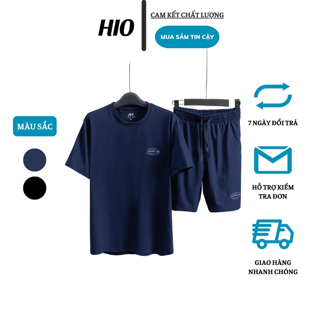 Bộ quần áo nam cộc tay mặc nhà, đi chơi mùa hè 4 màu chất vải cotton co giãn cao cấp