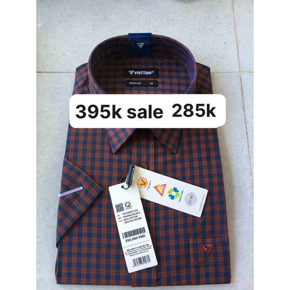 Việt tiến áo sơ mi ngắn tay giá mác 395k sale 285k