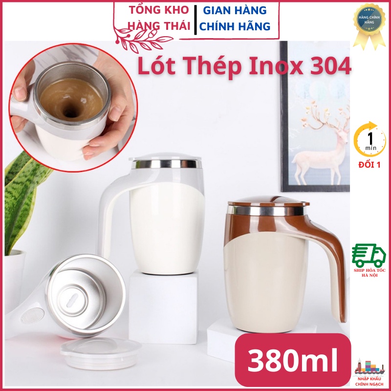 Cốc Khuấy Tự Động Cafe Cốc Quay Từ Tính , Inox 304 380ml Cốc Giữ Nhiệt Thông Minh Sạc Điện (TKHT1)
