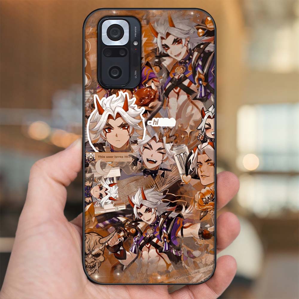 Ốp lưng Xiaomi Redmi Note 10 Pro viền đen in hình Arataki Itto Genshin Impact