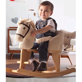 Ngựa bập bênh trẻ em, gỗ nhỏ, chắc chắn dành cho em sử dụng kép, gỗ, đồ chơi
