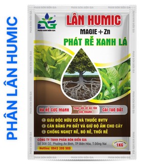 1kg phân bón lân humic magie + zn phát triển xanh lá điền gia