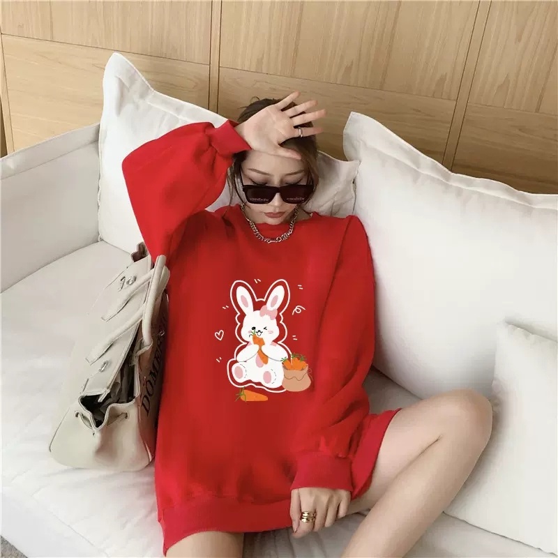 Áo Thời Trang Lễ Hội Năm Mới Màu Đỏ Dễ Thương Cho Nữ