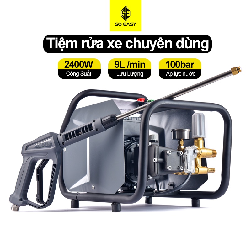 Máy rửa xe công nghiệp cao áp tiệm rửa xe chuyên dùng động cơ lõi đồng ty sứ SO EASY 2400W SE007G