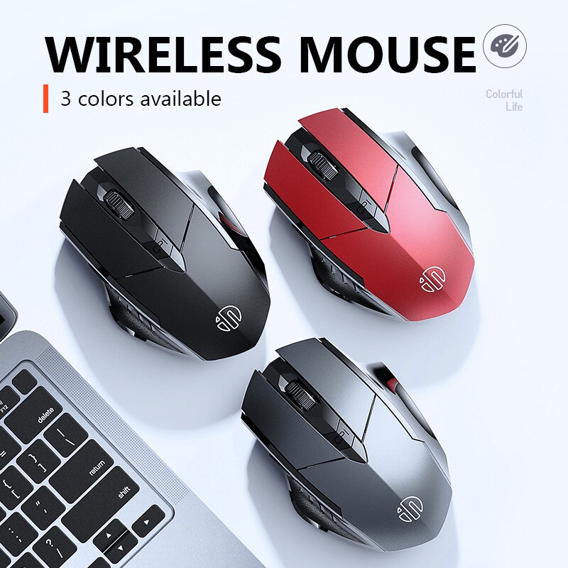 Chuột không dây INPHIC PM6 sử dụng pin sạc kết nối bằng USB 2.4G