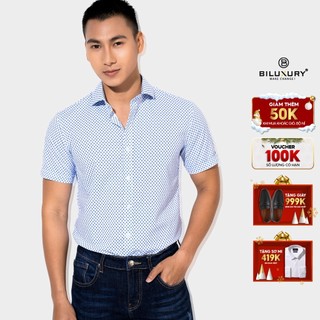 Áo sơ mi nam công sở Biman by Biluxury cao cấp ngắn tay cổ bẻ cotton thoáng mát 4SMCH008XAH