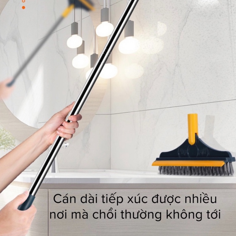 Chổi Chà Sàn Nhà Tắm Thông Minh 2 in 1 Thiết Kế Đầu Gạt Gước Xoay 120 Độ Quét Nhà Siêu Sạch Mọi Góc Bẩn