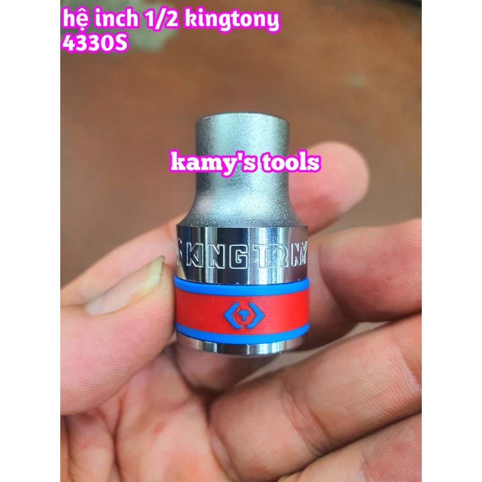 Đầu tuýp đầu khẩu ngắn cần 1/2 inch 12 cạnh Kingtony hệ inch 5/16- 1-1/4 model 4330SR
