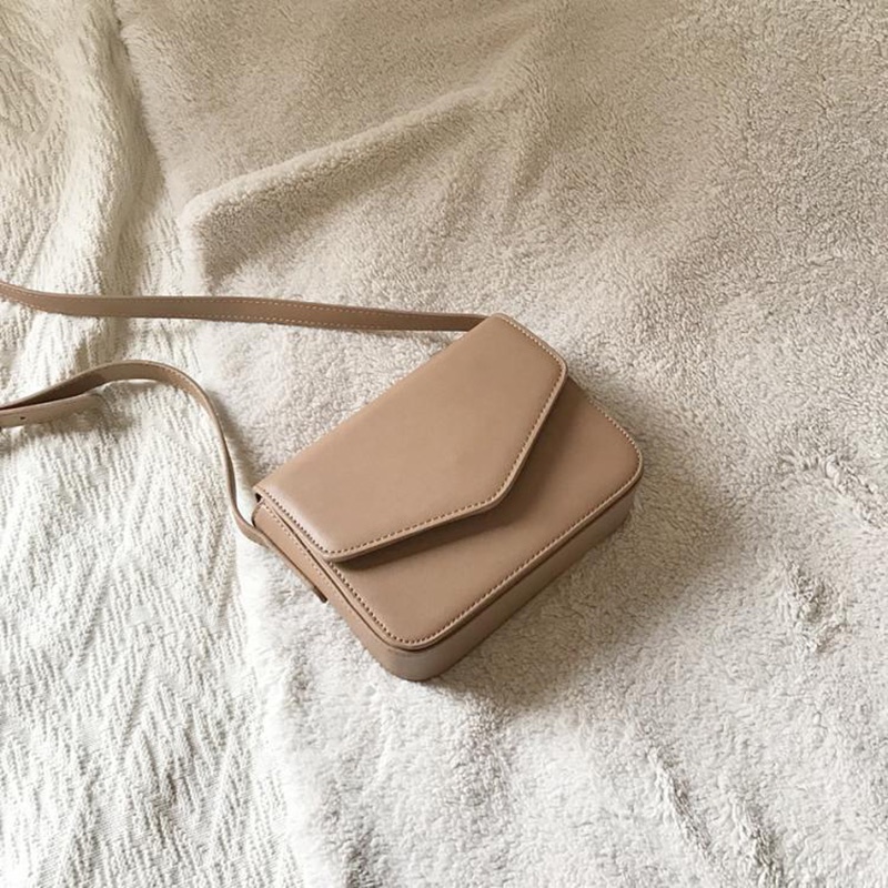 Menas Túi Xách Da PU Màu Trơn Dáng Vuông Phong Cách Hàn Quốc Cho Nam