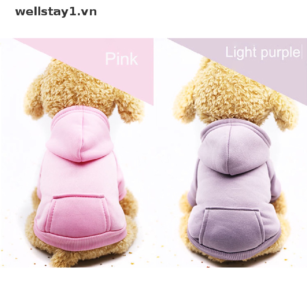 Áo Hoodie Bằng Lông Cừu Mềm Màu Trơn Giữ Ấm Cho Cún Cưng
