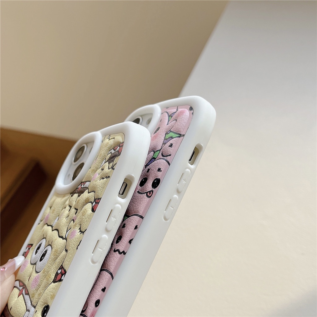 Ốp Điện Thoại Da Viền TPU Dẻo In Họa Tiết Hoạt Hình Dễ Thương Cho iphone 14 Pro Max 13 Pro Max 12 Pro Max