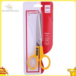 Kéo sắc ko han gỉ - 220mm Deli - E6014, kéo cắt giấy, đồ dùng văn phòng giá rẻ