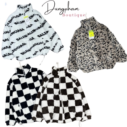 Áo Khoác Lông Hoạ Tiết Dày Dặn Hàng QCCC - Dungpham Boutique