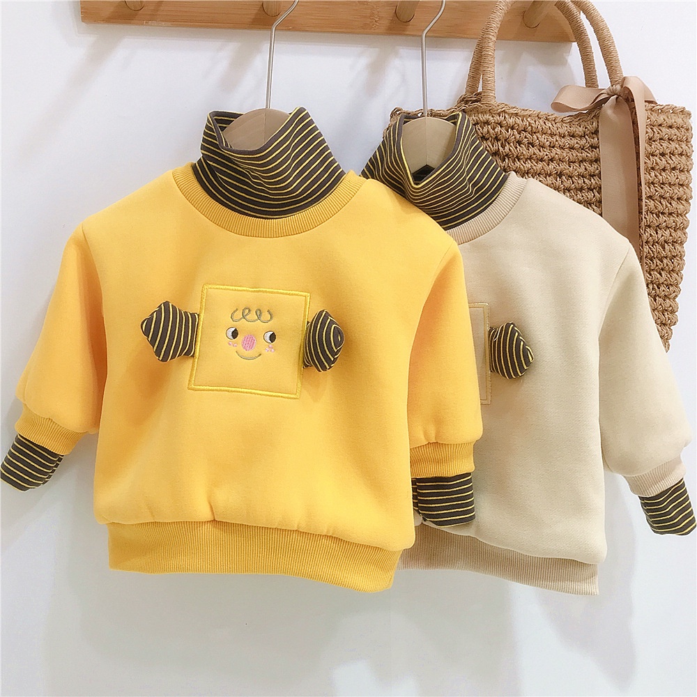 Áo Nỉ Bông Cổ Lọ Dài Tay Gà Con Cho Bé Trai Bé Gái Size 8-20kg MINI KIDS