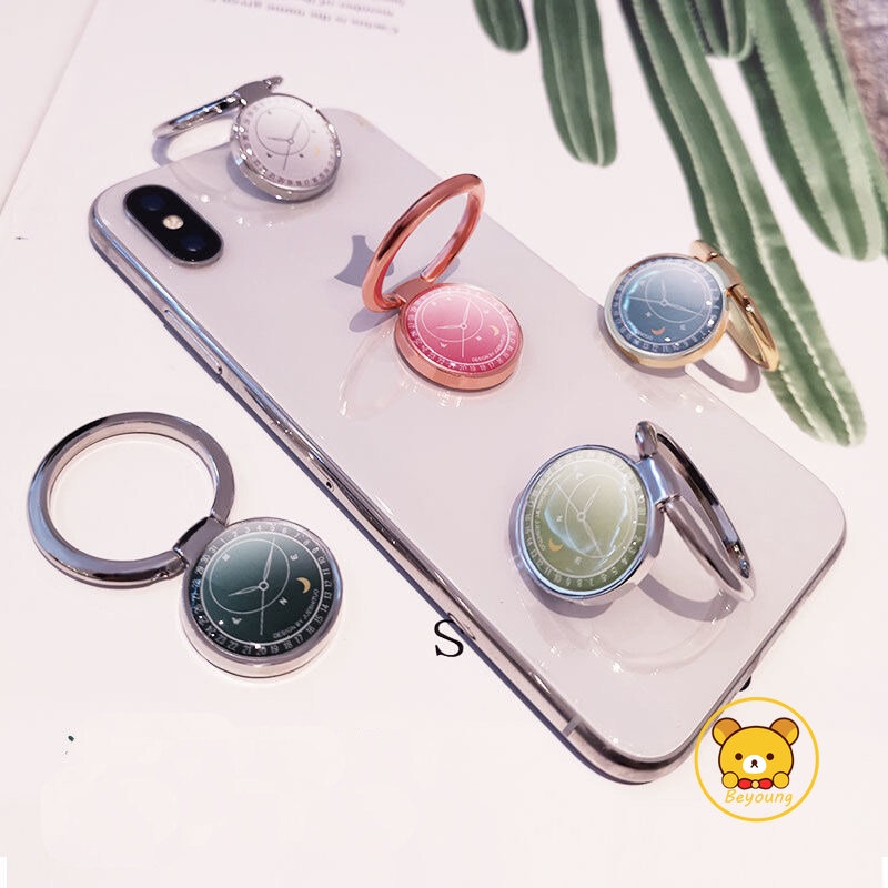 Ốp Điện Thoại Họa Tiết Đồng Hồ Có Nhẫn Đỡ Cho iPhone 14 13 12 11 Pro Max X XR XS Max