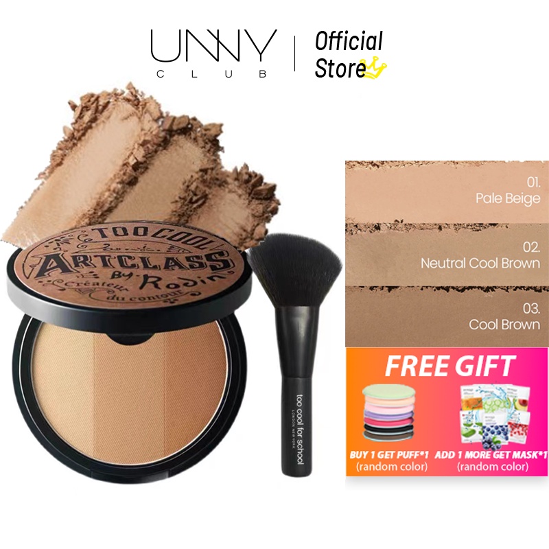 Bảng phấn tạo khối mắt mũi UNNY CLUB Too Cool For School 3 màu sắc kết hợp nghệ thuật dành cho học sinh