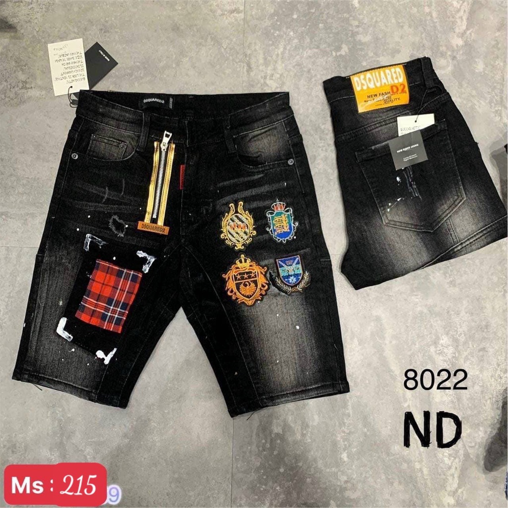 Quần short jean nam rách màu xanh chất bò - quần short jean nam co giãn thời trang cao cấp Luty_shop90 ms215