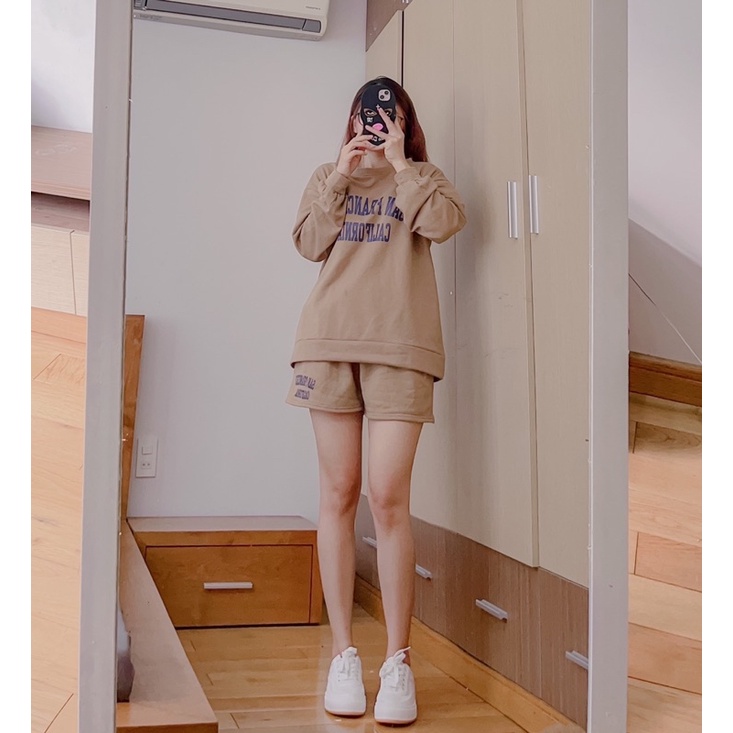 Set thể thao in chữ to rộng oversize phong cách năng động trẻ trung-pl18