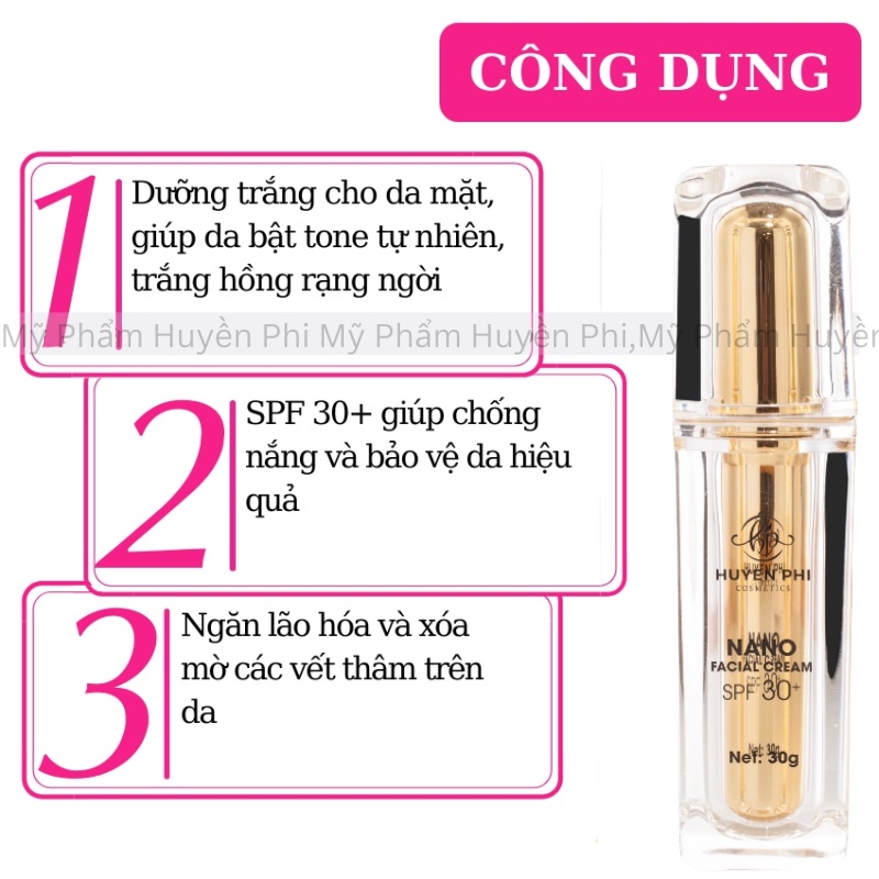 Kem dưỡng da mặt Face Nano Huyền Phi tặng bột đắp mặt trắng da