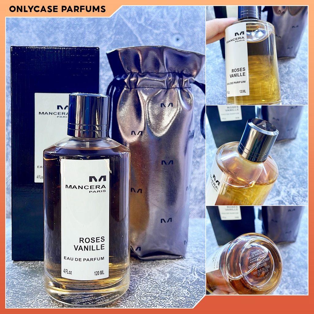 Nước Hoa Unisex hàng Pháp Mancera Roses Vanille chai 120ml . Lưu hương 12-14h