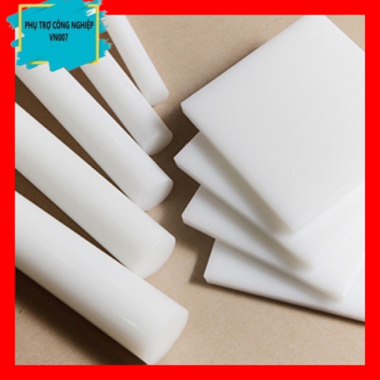 Cây Nhựa Pom Tròn Đặc Đường Kính D6, D10, D15, D20, D30, D40 - Nhựa Pom Cây Tròn Đặc Dài 50cm - Màu Trắng