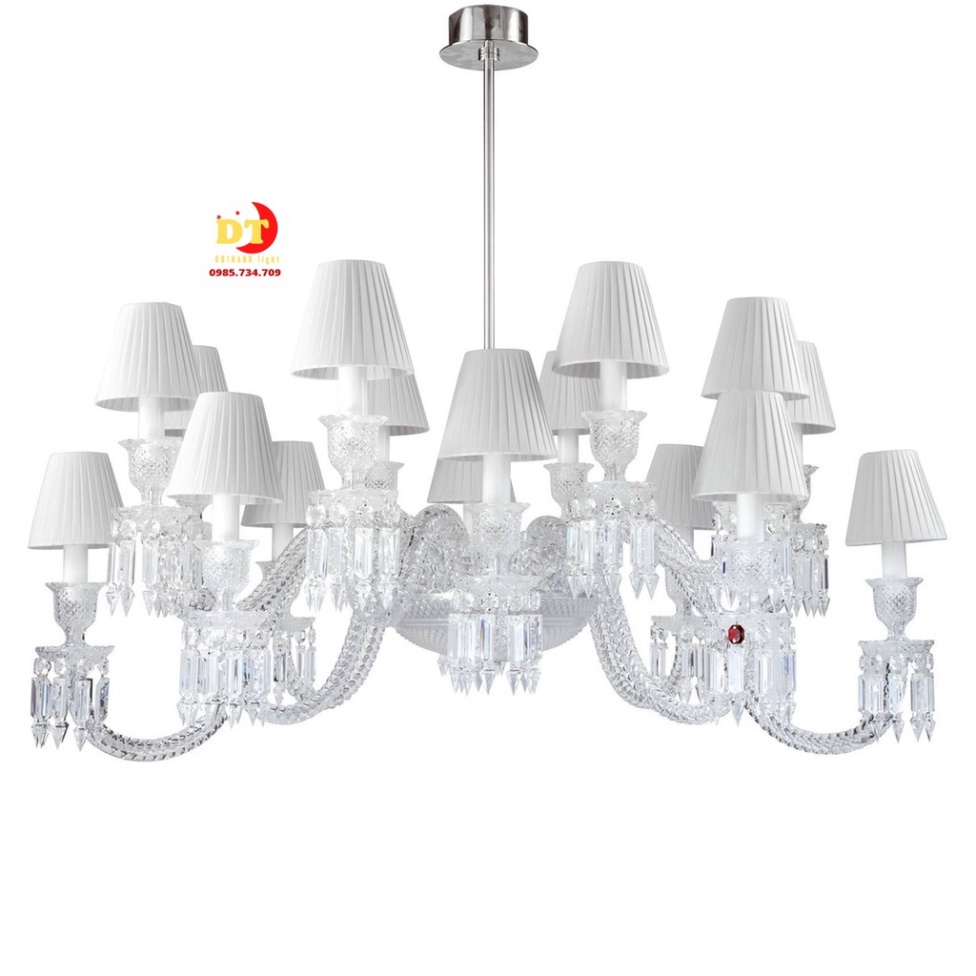 Đèn chùm phale cao cấp màu trắng phong cách hiện đại 18 tay DQM kpl