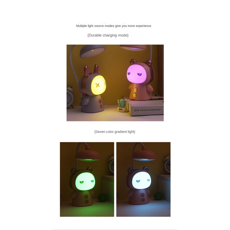 Đèn LED Để Bàn Học Tập Bảo Vệ Mắt Hình Hoạt Hình Sáng Tạo Có Thể Sạc Lại