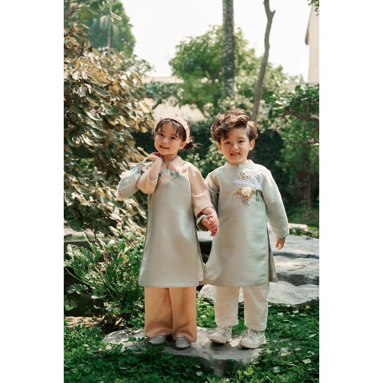 Set Áo Dài Gia Đình Thanh An Danh Cho Bé