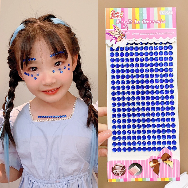 Bộ 280 Miếng Dán Acrylic Đính Kim Cương Pha Lê Lấp Lánh Trang Trí Phần Thưởng Cho Bé Gái