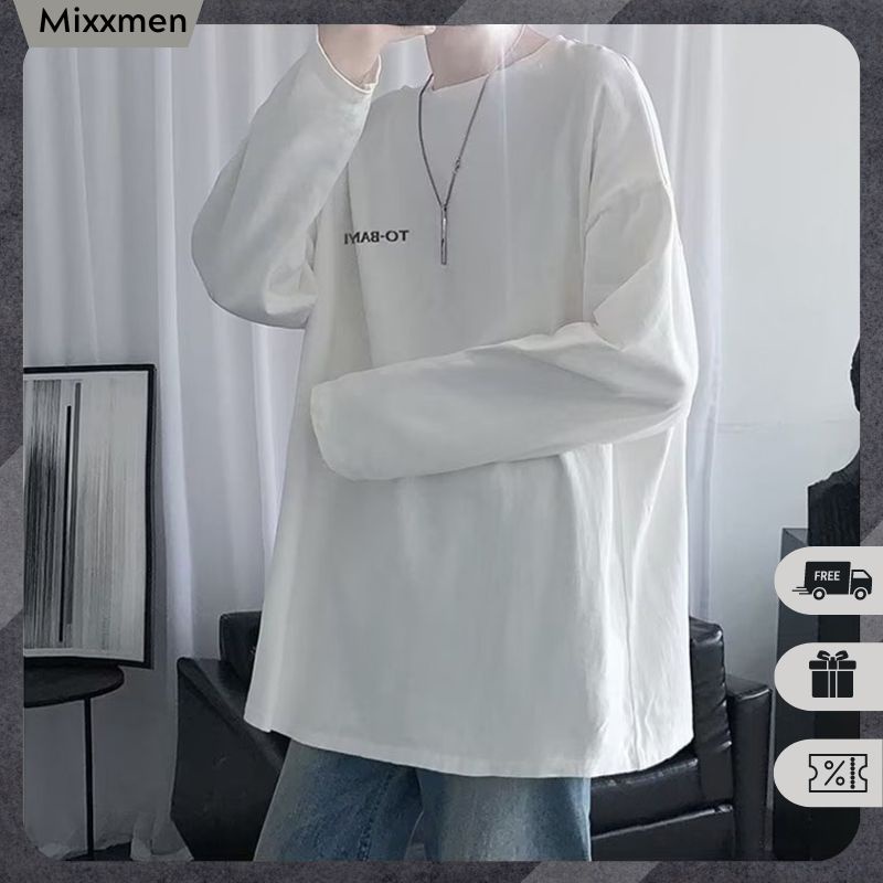 Áo Thun Nam Dài Tay Cổ Tròn Form Rộng Họa Tiết In Chữ TOBANYI Thời Trang Mixxmen TOP NAM 238