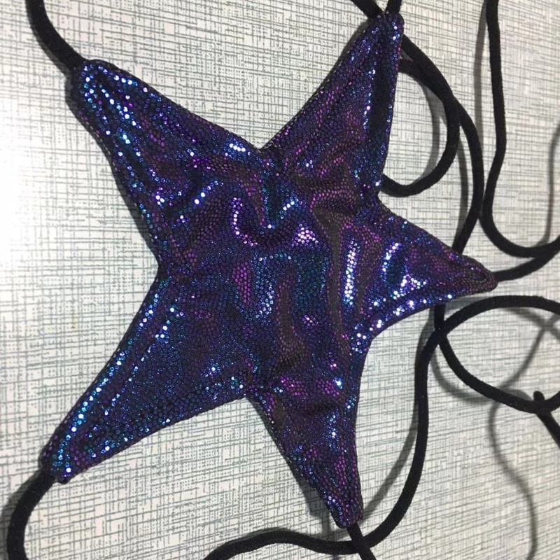 Áo Ngực Giả Da Phối Dây Hình Ngôi Sao Gợi Cảm Cho Nữ