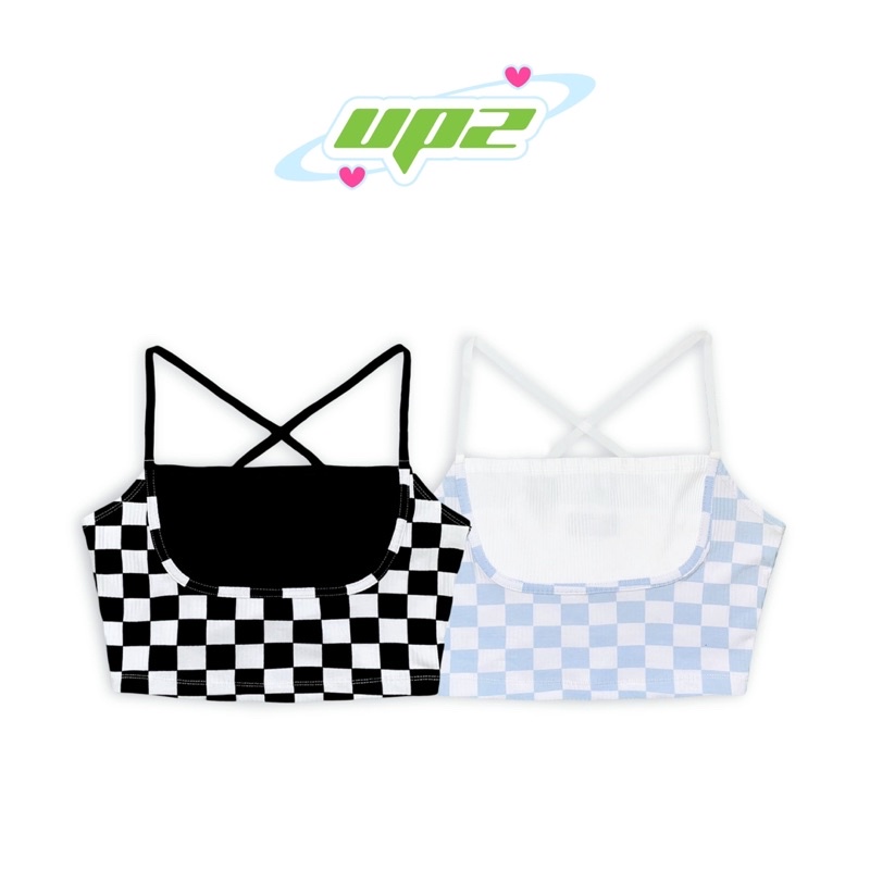 UPZ Áo Hai Dây Croptop Caro Y2K (2 Màu)