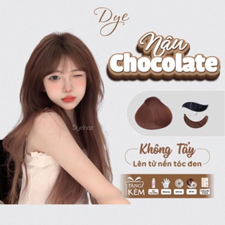 Thuốc nhuộm tóc, thuốc nhuộm tóc NÂU CHOCOLATE - DYE.HAIR, tặng kèm oxy trợ dưỡng và bao tay