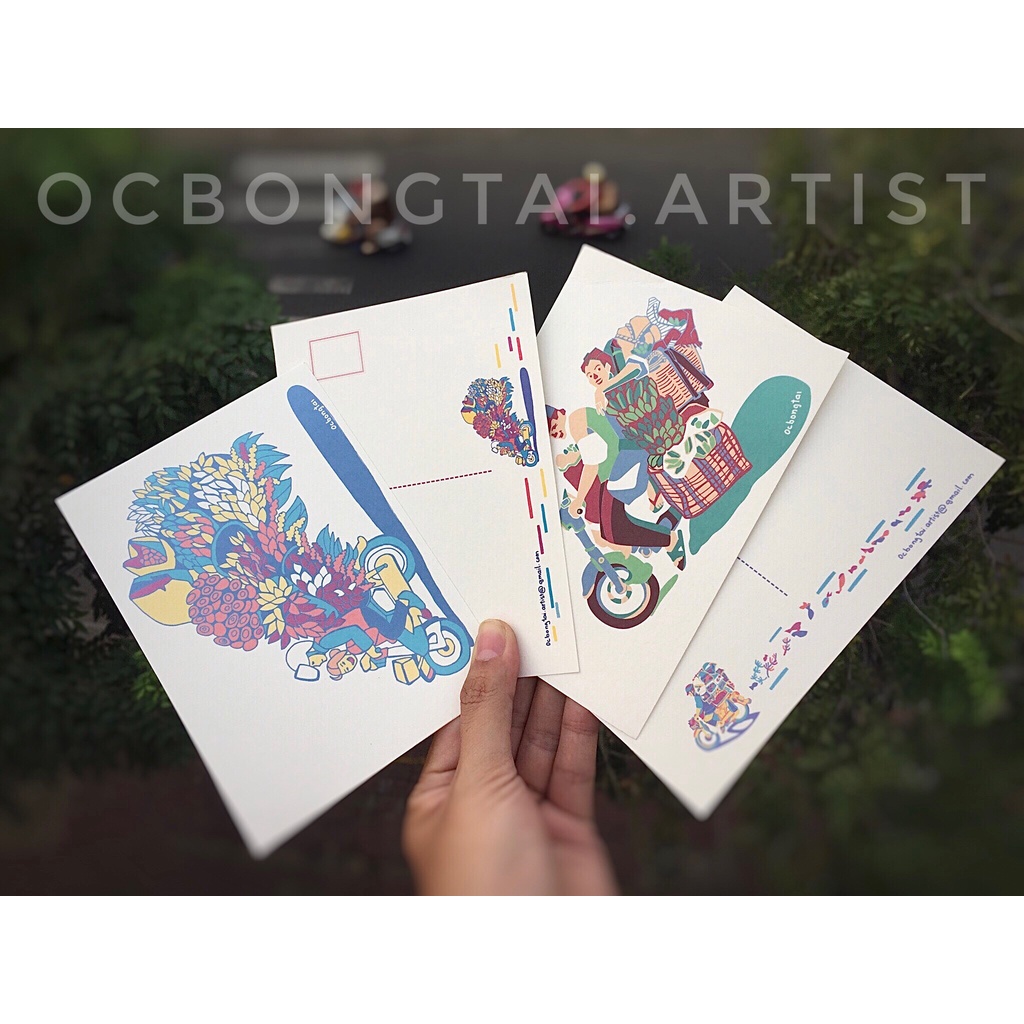 Postcard Bộ Xe Cộ Việt Nam Thú Vị  by ocbongtai.artist