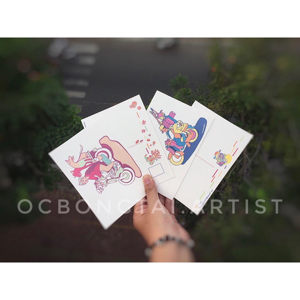 Postcard Bộ Xe Cộ Việt Nam Thú Vị  by ocbongtai.artist