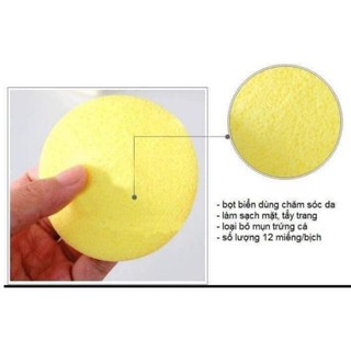 Bông nở rửa mặt Chivey (1 gói 12 miếng)