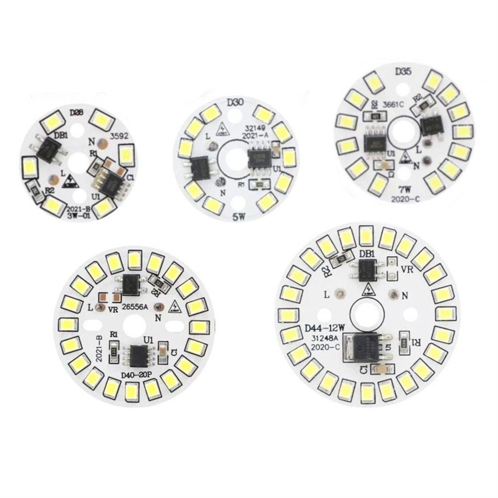 Shanrong Set 5 chip Đèn led Tròn 3w 5w 7w 9w 12w smd 2835 Chuyên Dụng