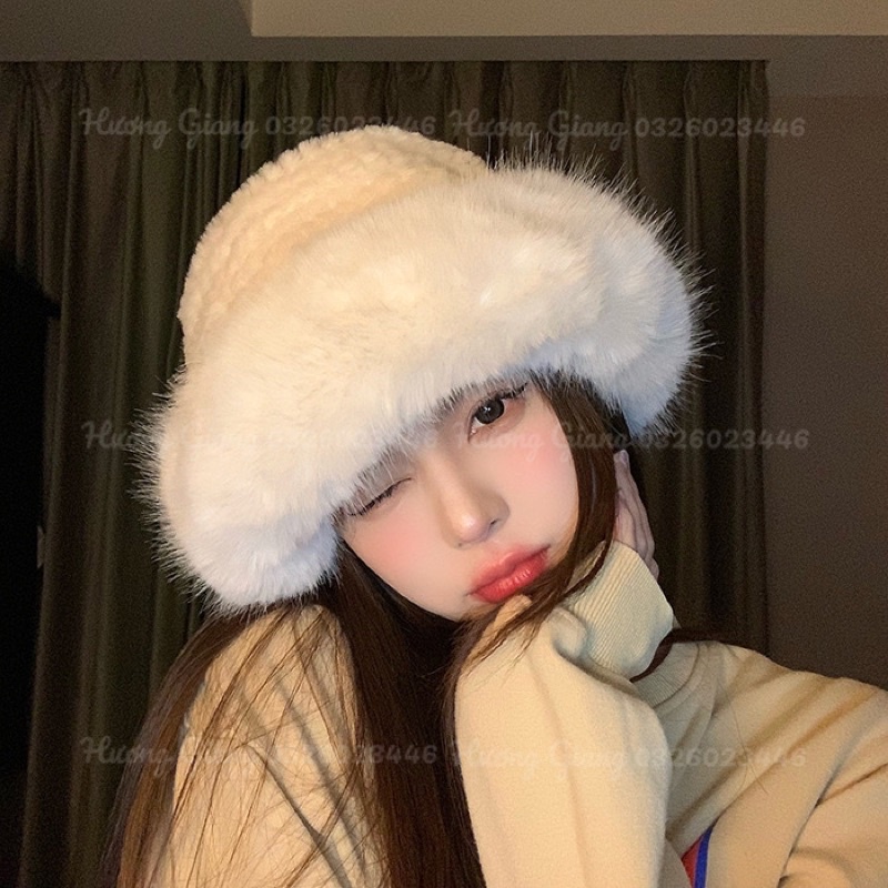Mũ Lông Bucket Siêu Ấm, Mũ Lông Mông Cổ
