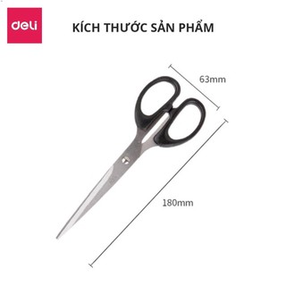 [COMBO 3/1] Kéo văn phòng 175mm Deli - Đen/Đỏ  - E6009 .